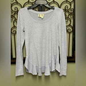 Anthropologie Saturday Sunday Wendy long sleeve lavender waffle top